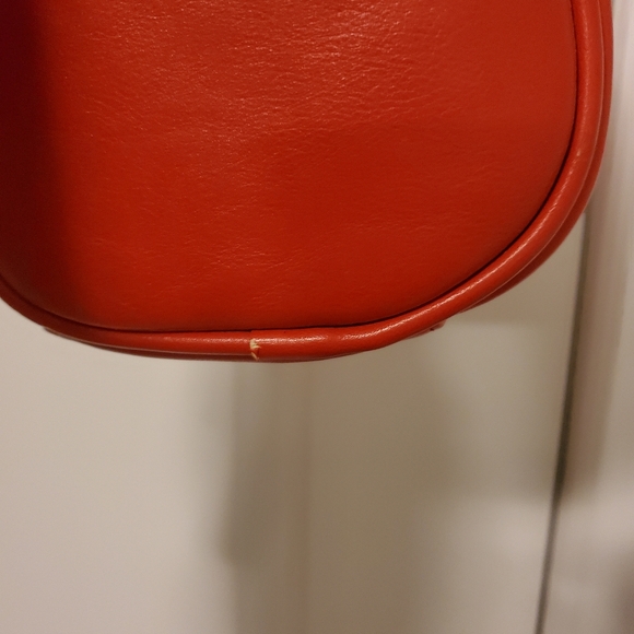 Red Faux Leather Shoulder Bag Cross Body Purse - Picture 12 of 16